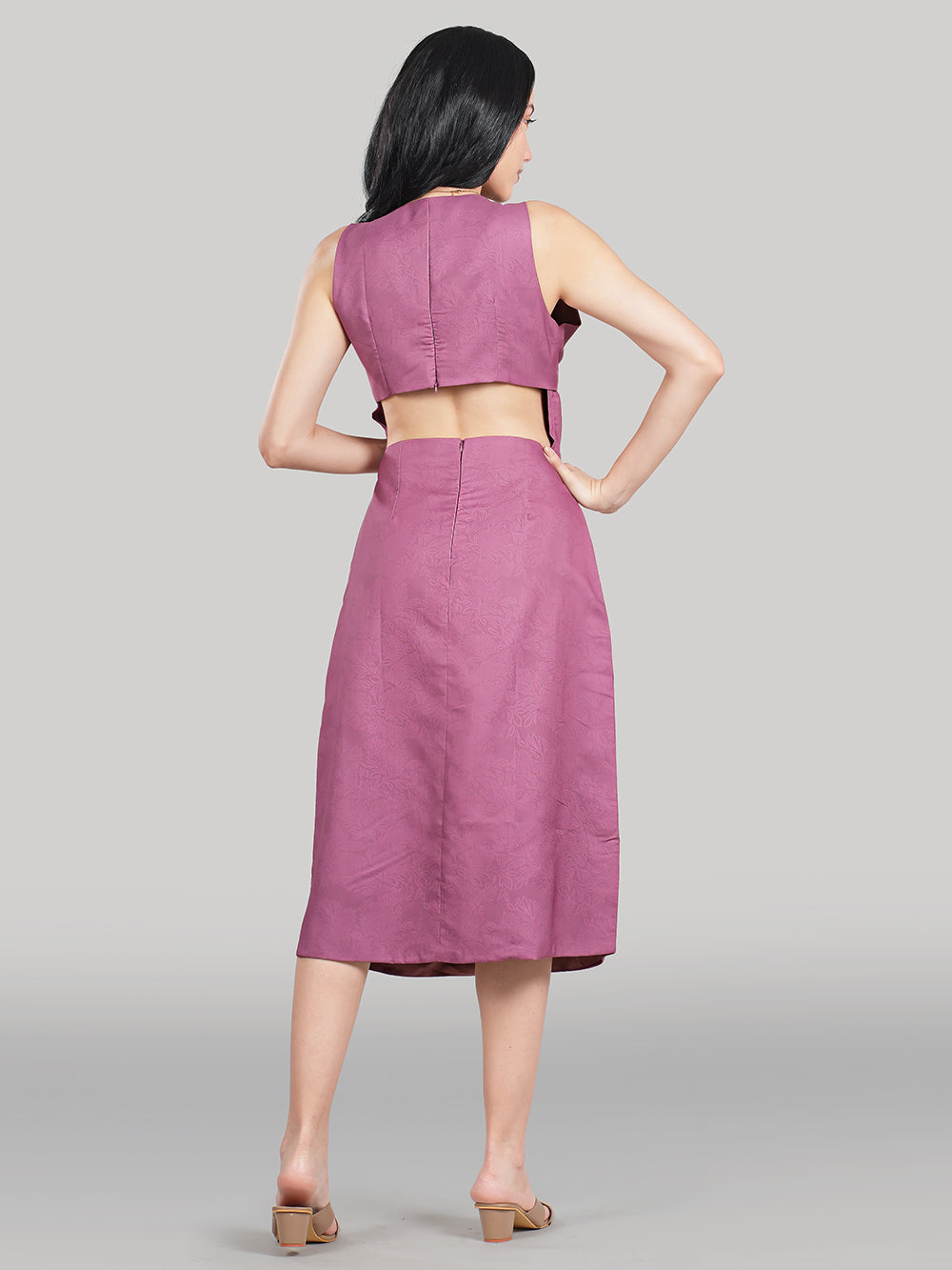 Aurelia Midi Dress – Rosé Blush