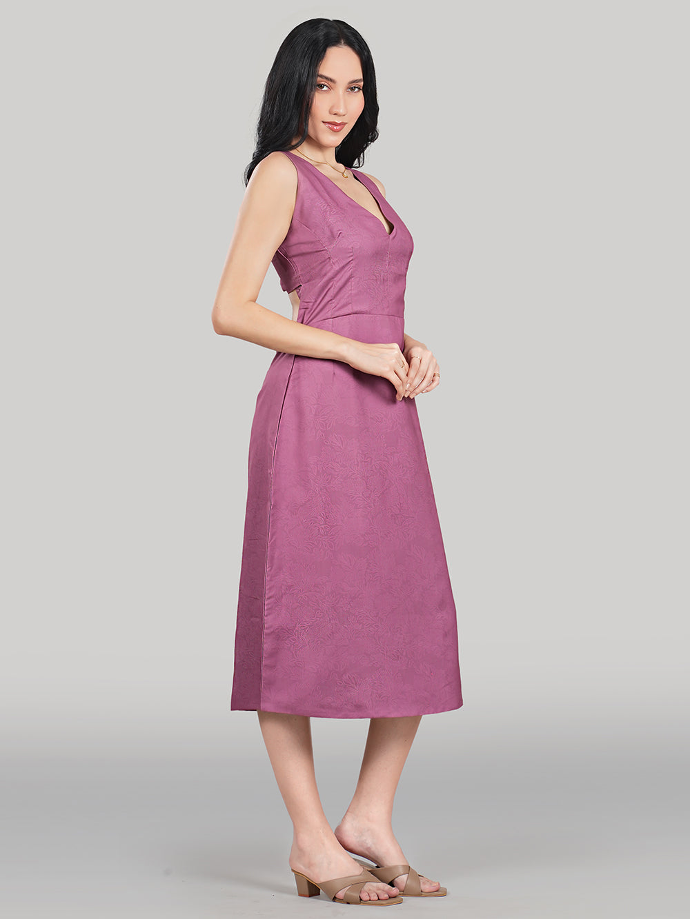 Aurelia Midi Dress – Rosé Blush