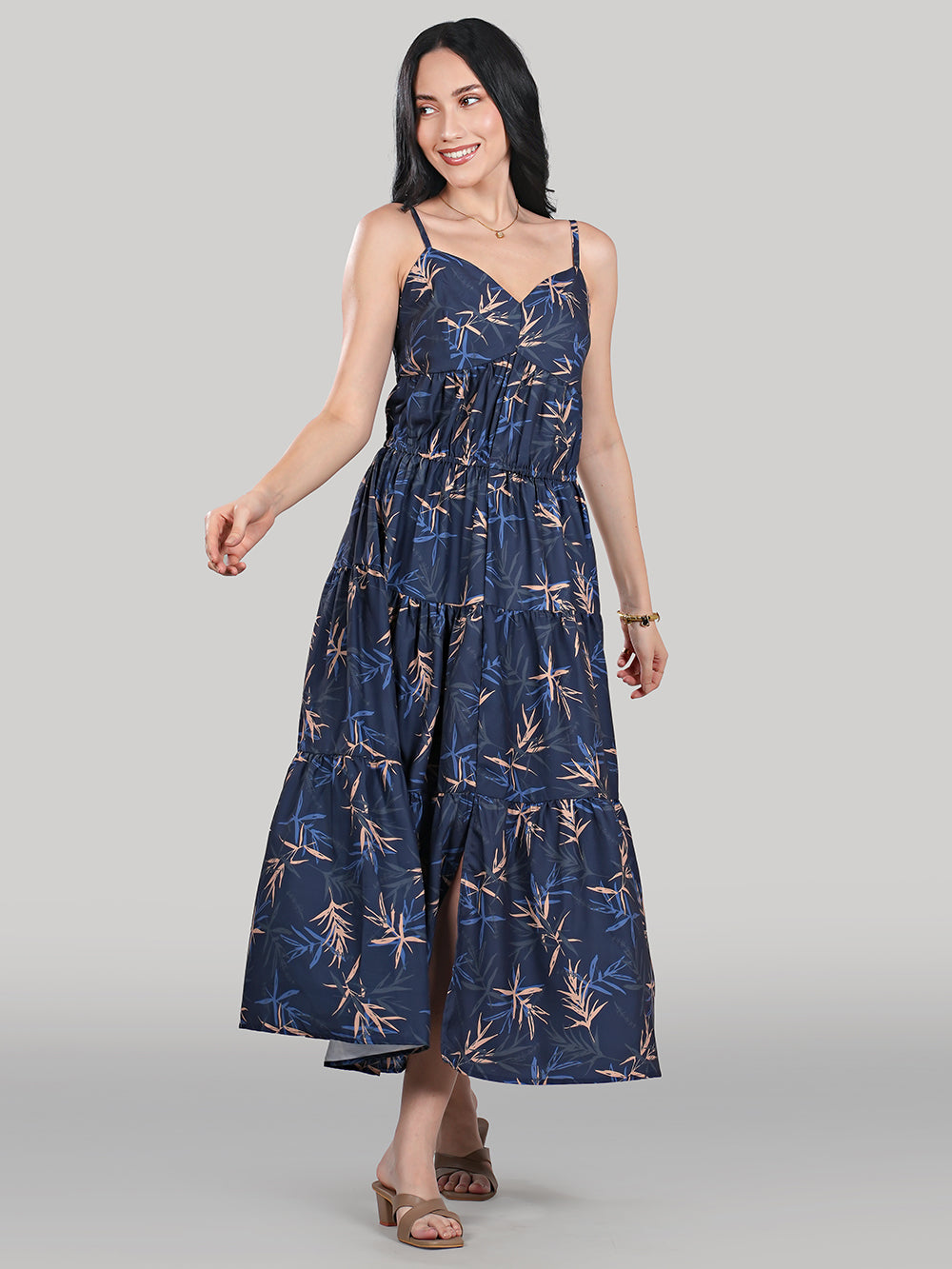 Solène Maxi Dress – Midnight Palm