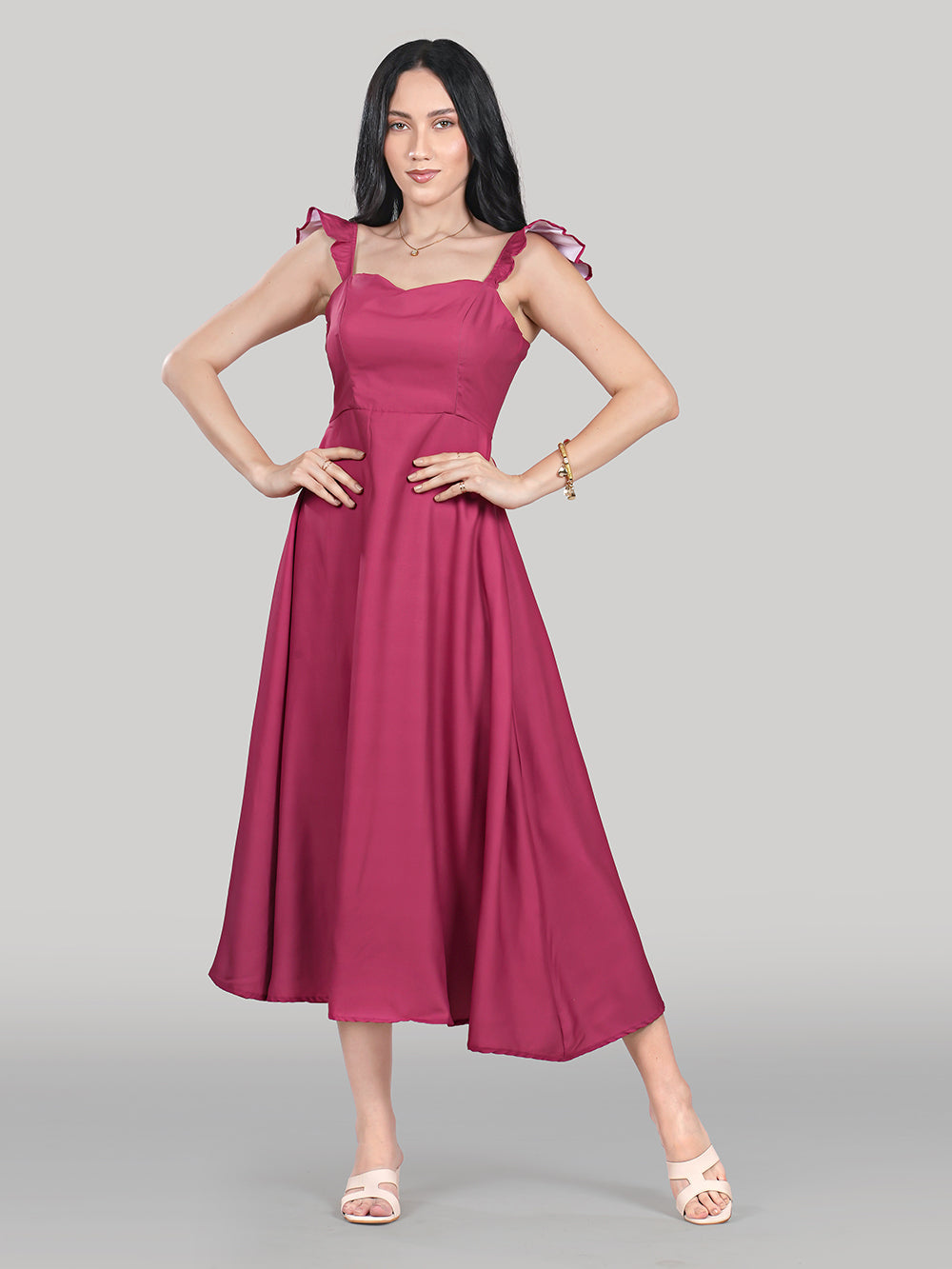 Celeste Dress- Plain- Rose
