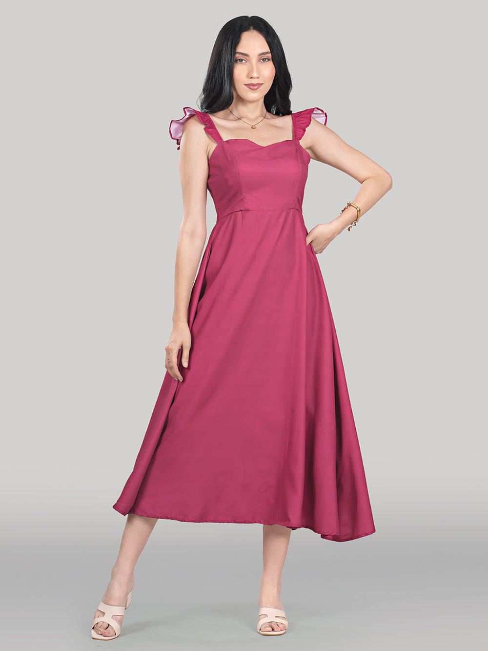 Celeste Dress- Plain- Rose