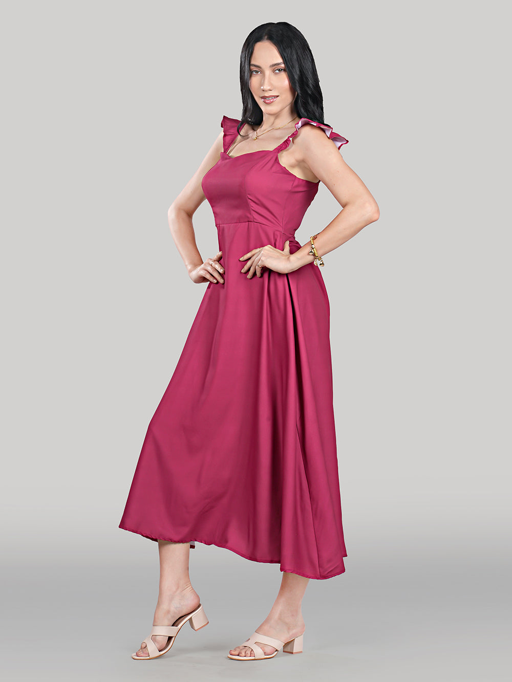 Celeste Dress- Plain- Rose