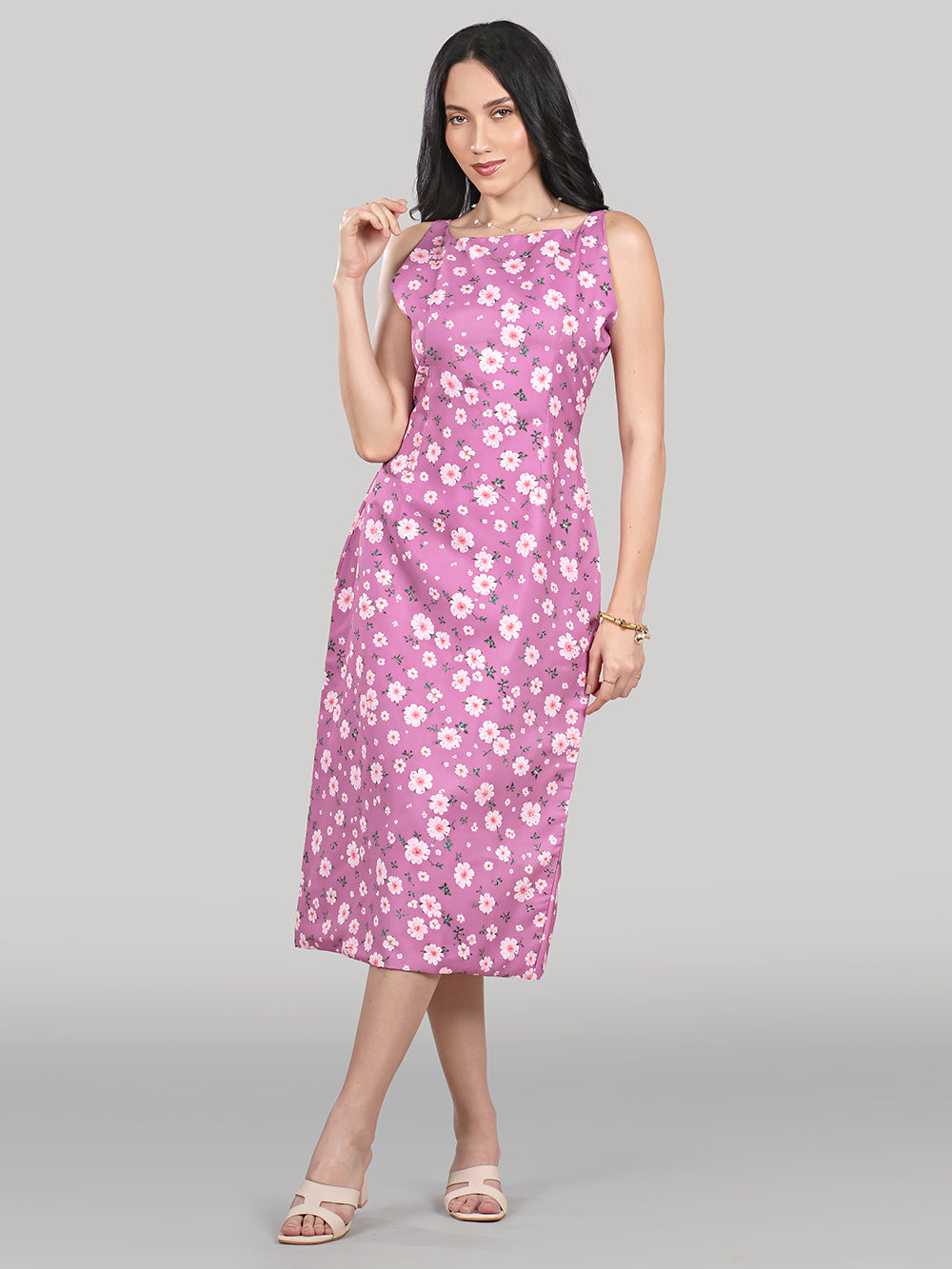 Solara Midi Dress- Orchid Bloom