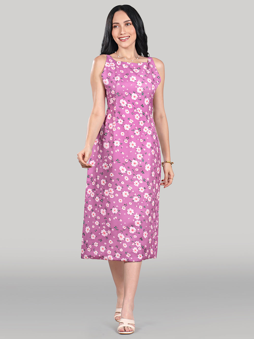 Solara Midi Dress- Orchid Bloom