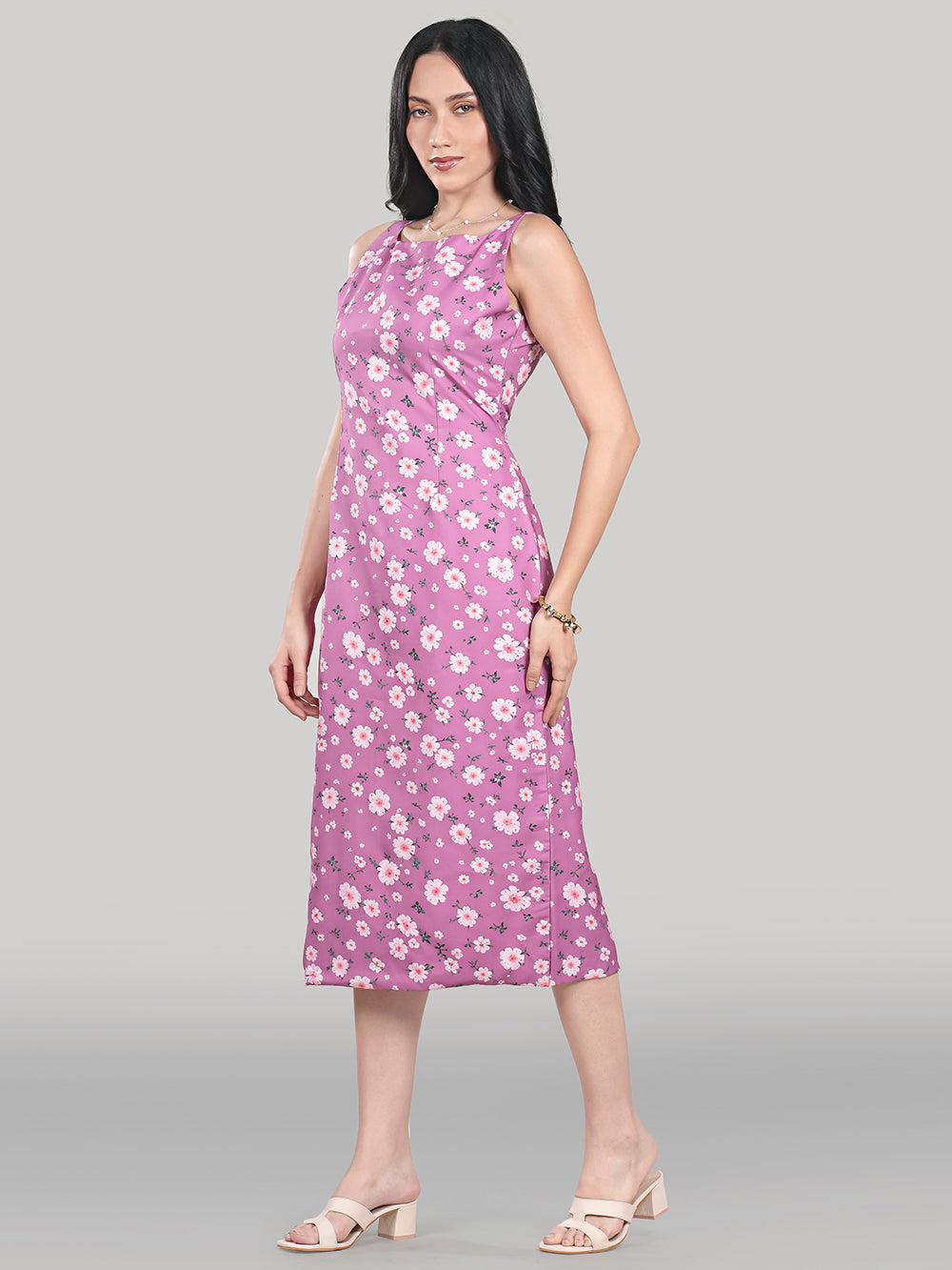 Solara Midi Dress- Orchid Bloom