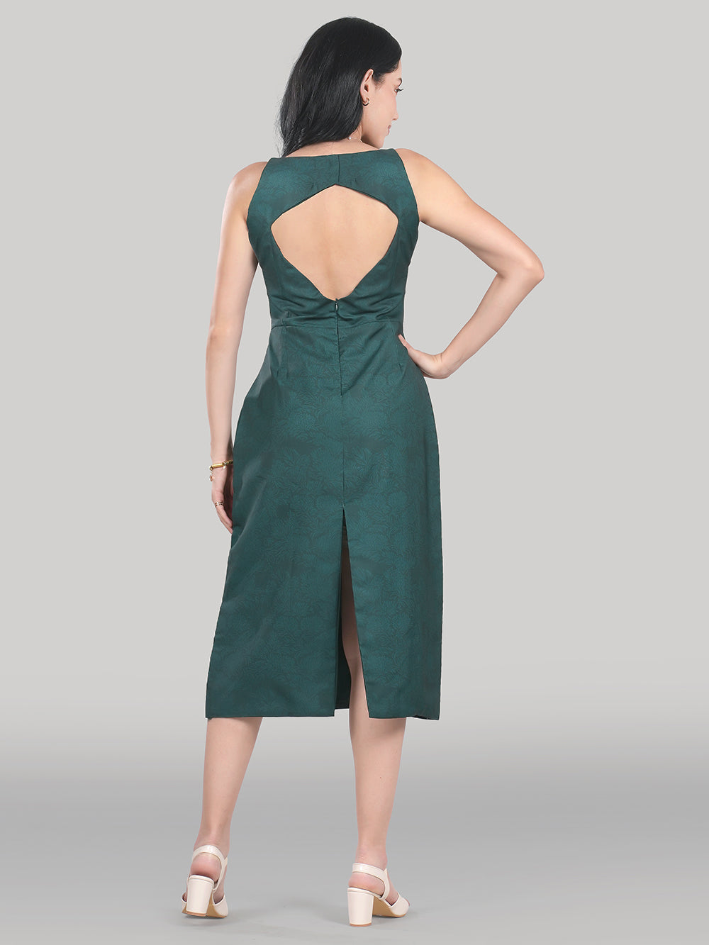 Solara Midi Dress-Emerald Veil