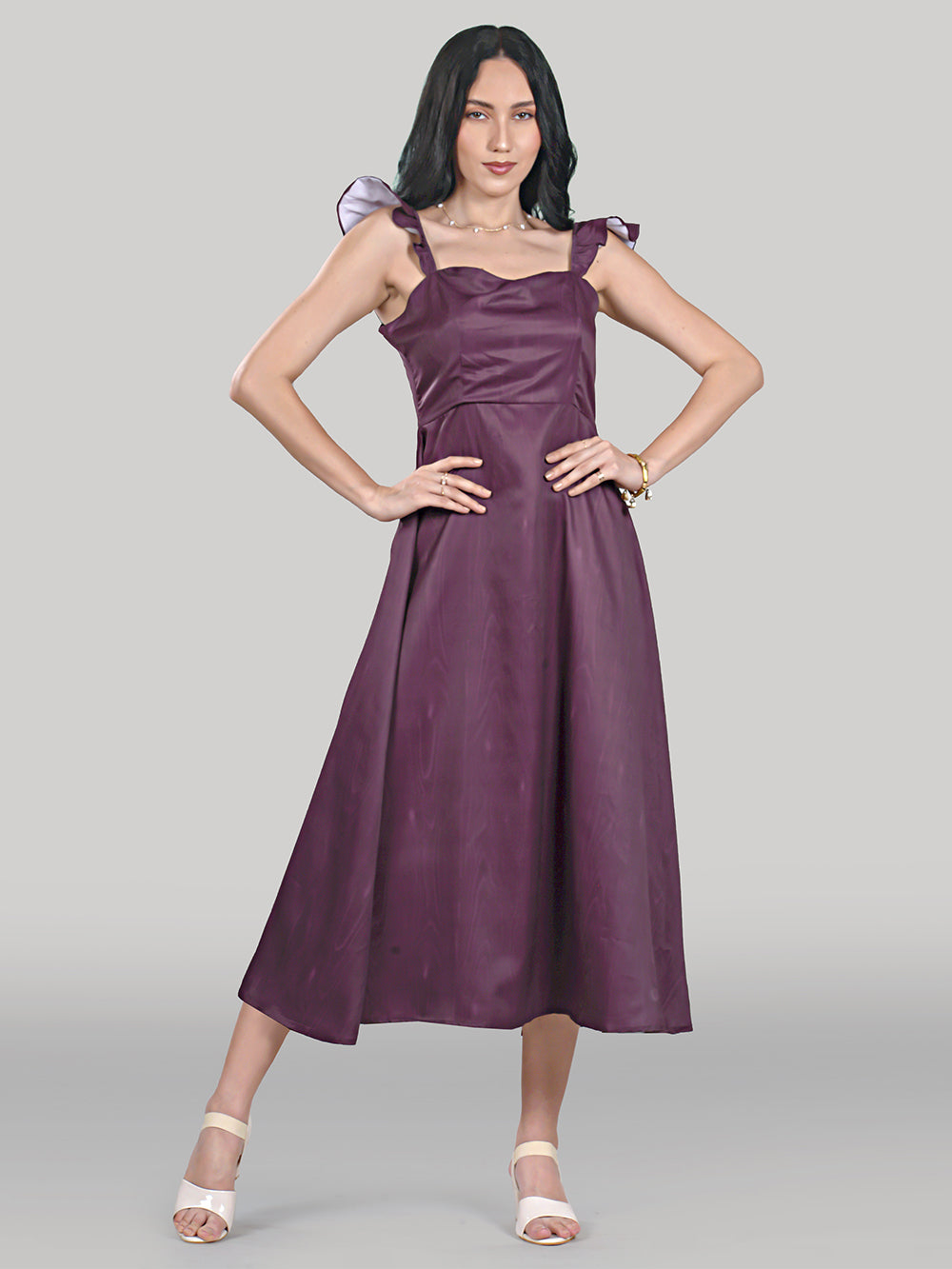 Celeste Dress- Wooden- Plum