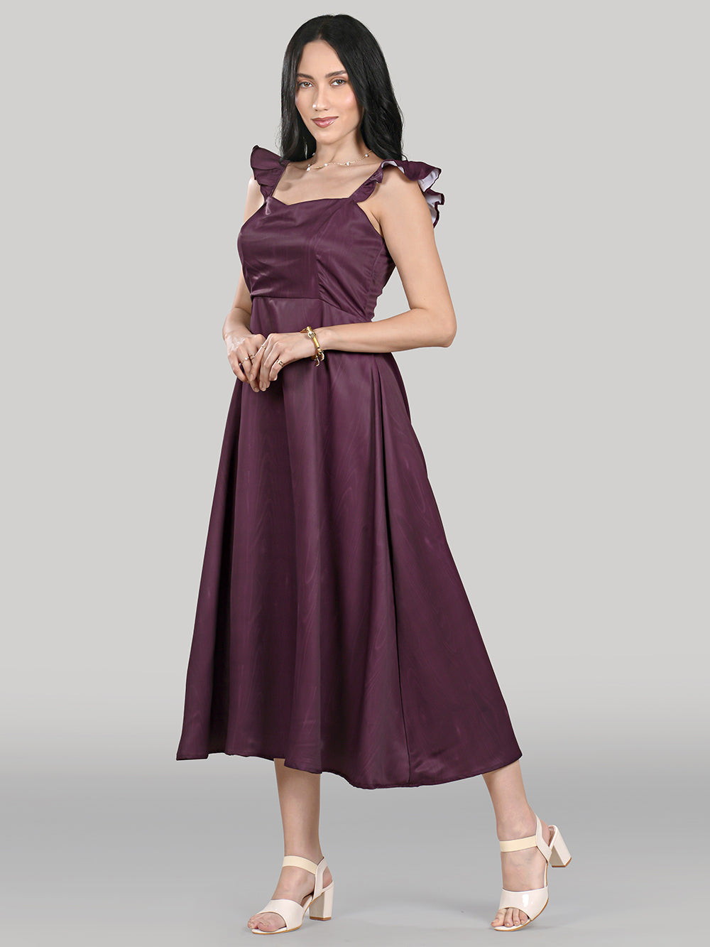 Celeste Dress- Wooden- Plum