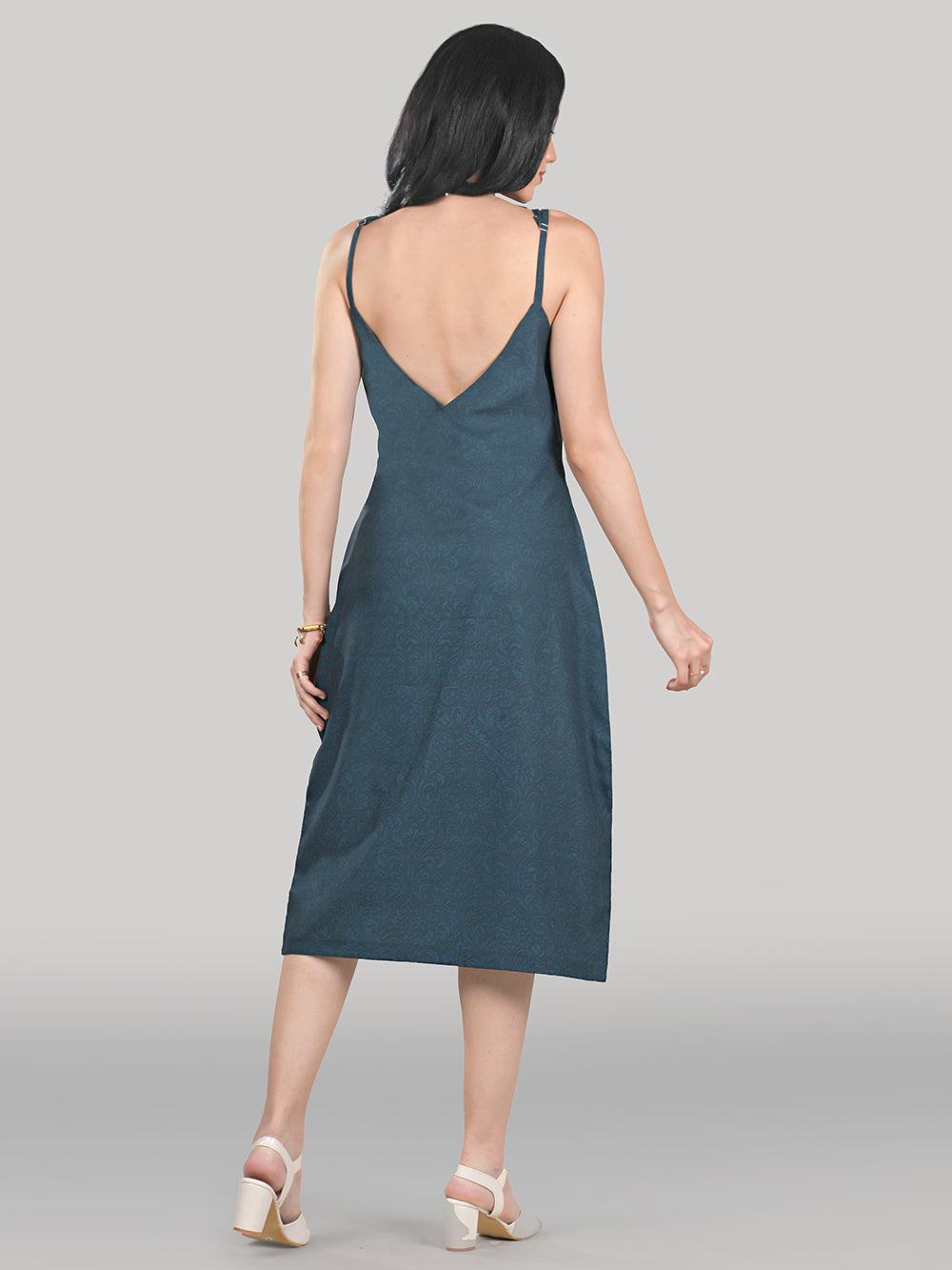 Luna Slip Dress- Midnight Tide