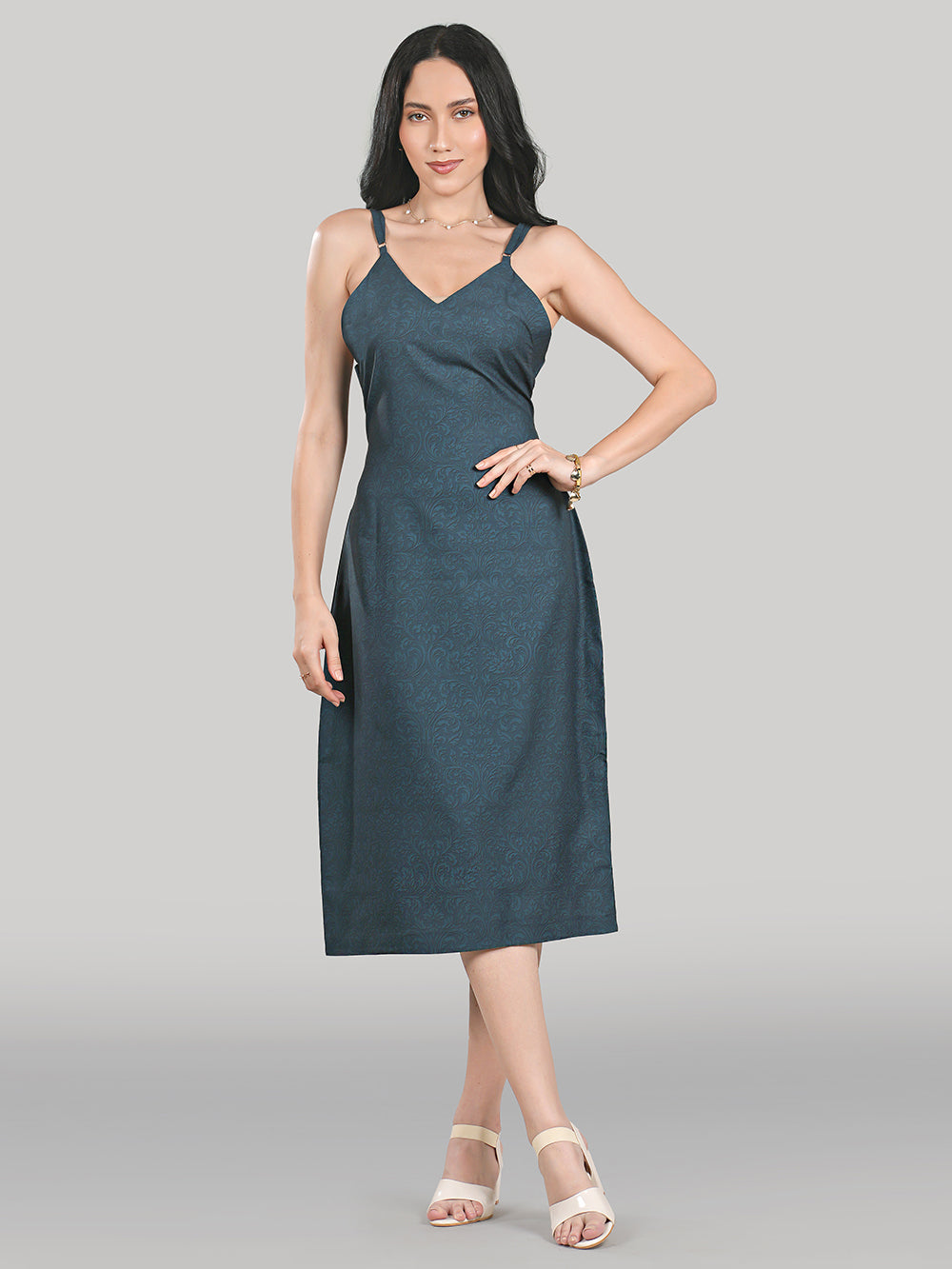 Luna Slip Dress- Midnight Tide