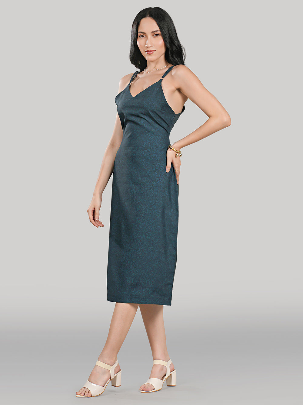 Luna Slip Dress- Midnight Tide