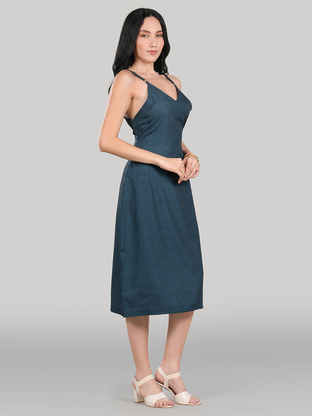 Luna Slip Dress- Midnight Tide