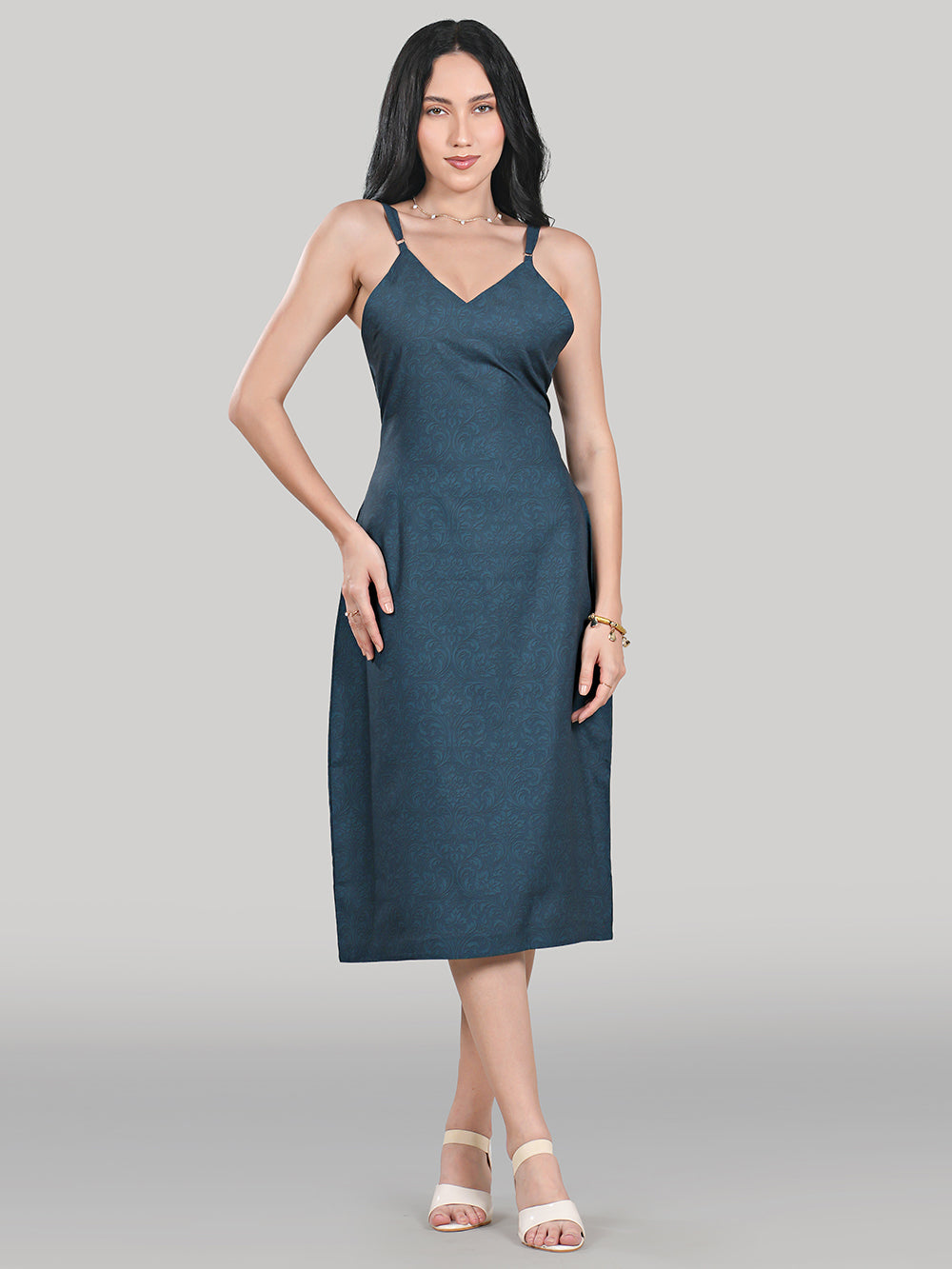 Luna Slip Dress- Midnight Tide