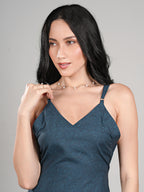 Luna Slip Dress- Midnight Tide