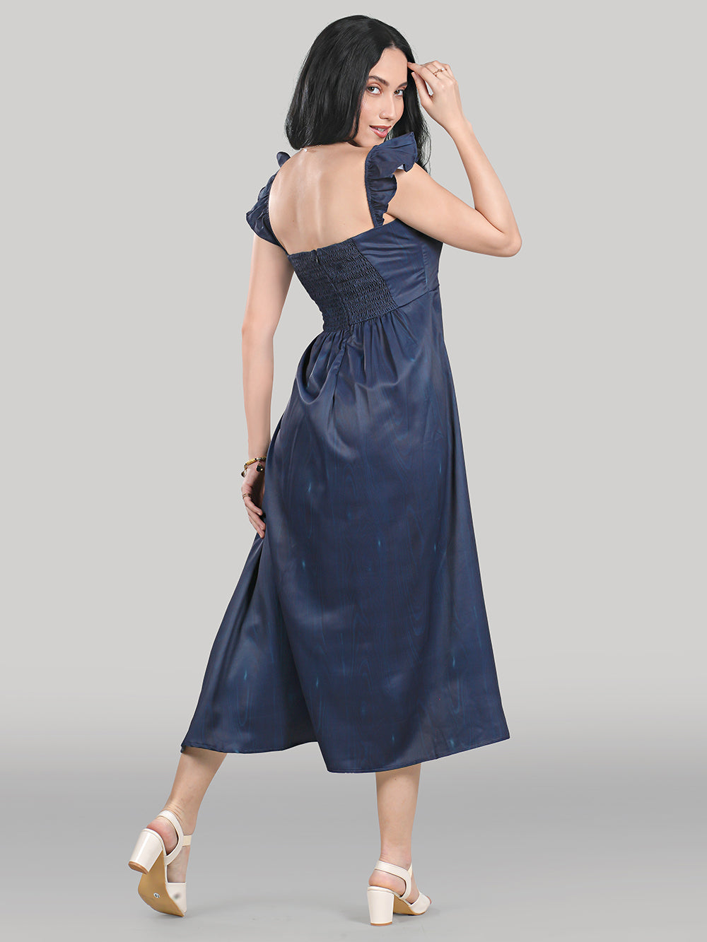 Celeste Dress- Wooden- Sapphire Mirage