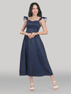 Celeste Dress- Wooden- Sapphire Mirage