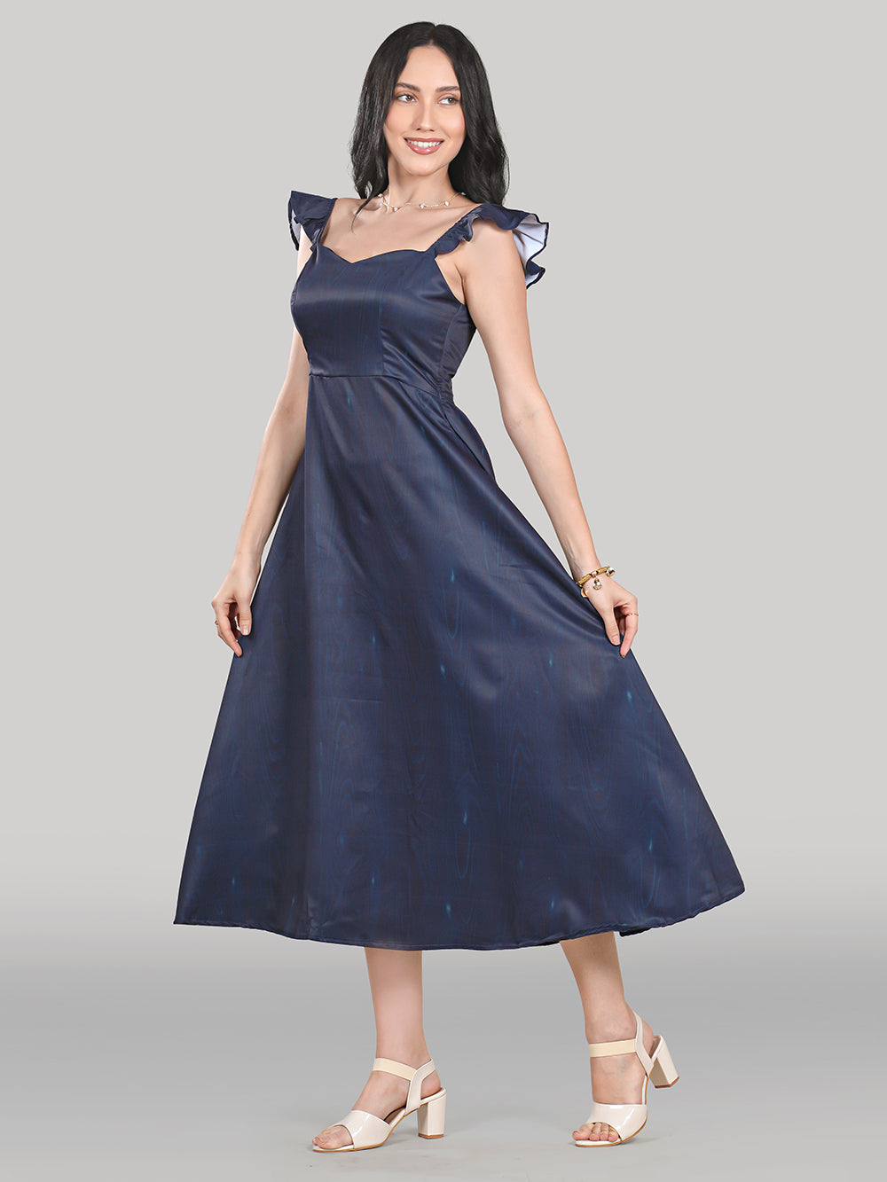 Celeste Dress- Wooden- Sapphire Mirage