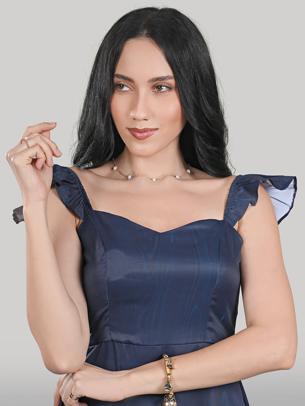 Celeste Dress- Wooden- Sapphire Mirage