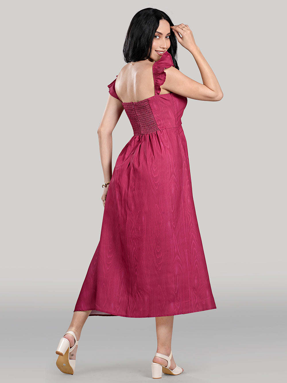 Celeste Dress- Wooden- Electric Rose