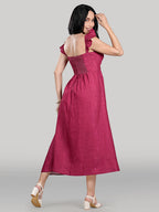 Celeste Dress- Wooden- Electric Rose