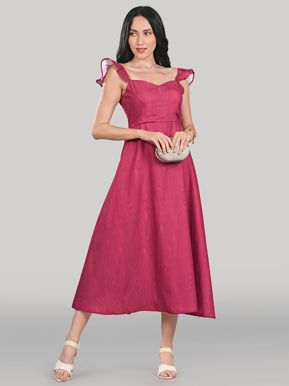Celeste Dress- Wooden- Electric Rose