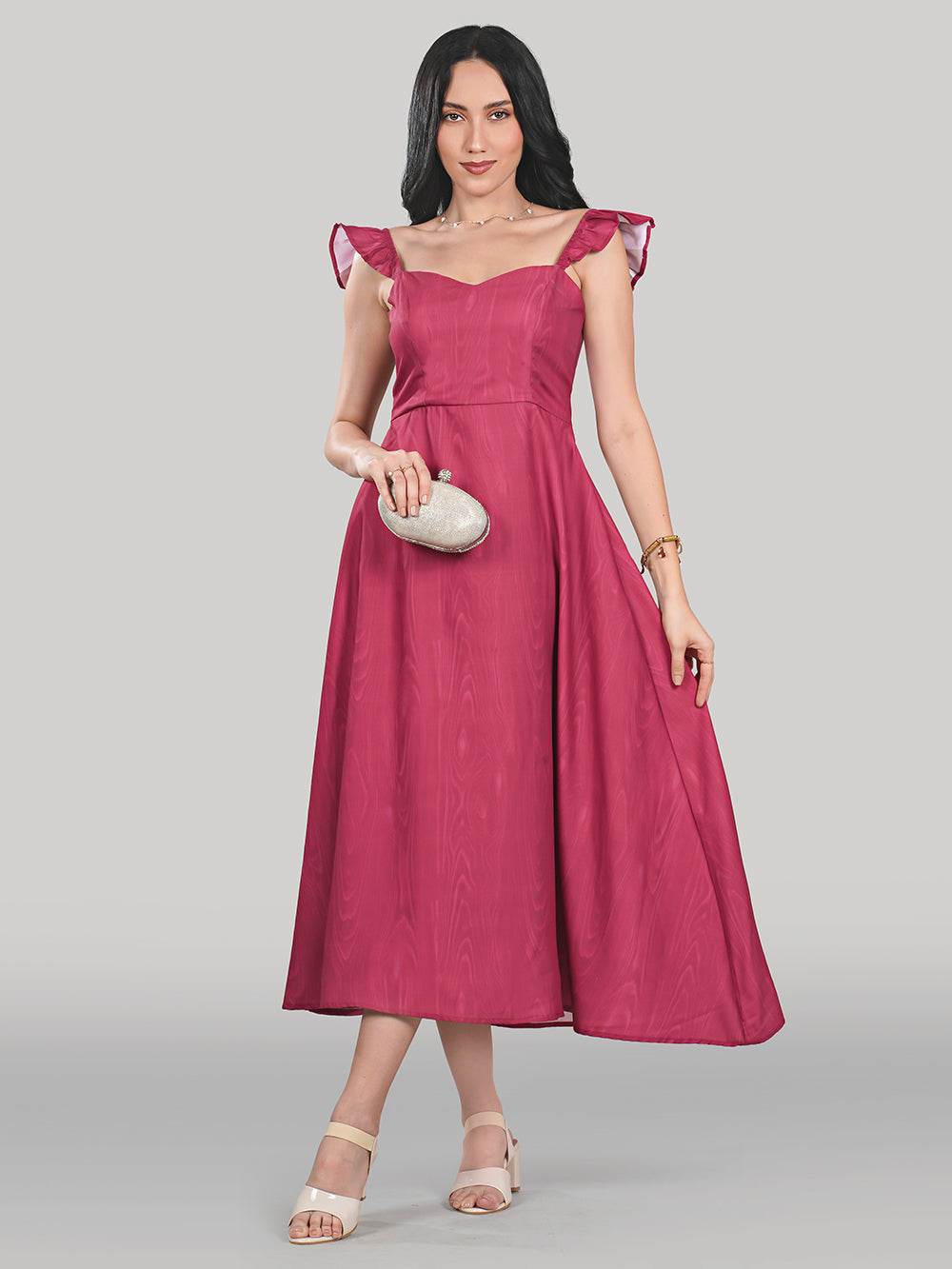 Celeste Dress- Wooden- Electric Rose