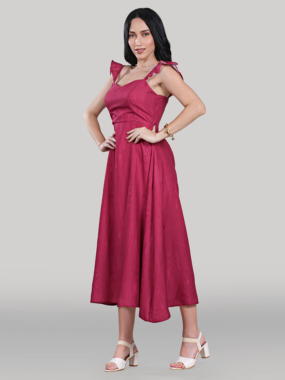 Celeste Dress- Wooden- Electric Rose