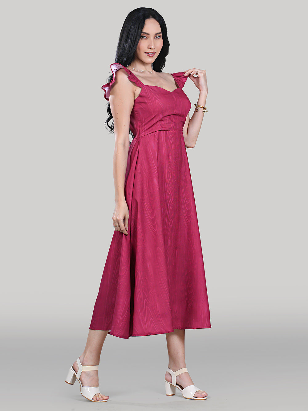 Celeste Dress- Wooden- Electric Rose