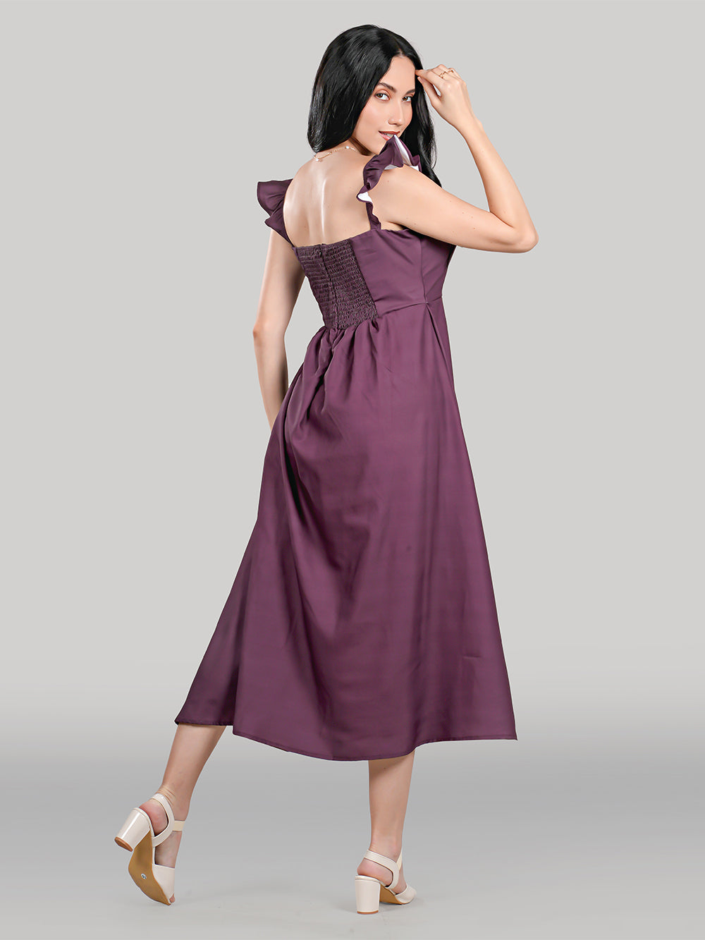 Celeste Dress- Plain- Plum