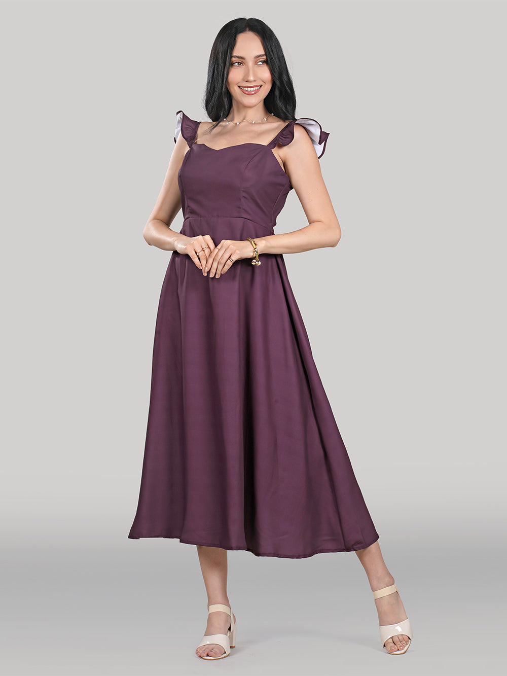 Celeste Dress- Plain- Plum