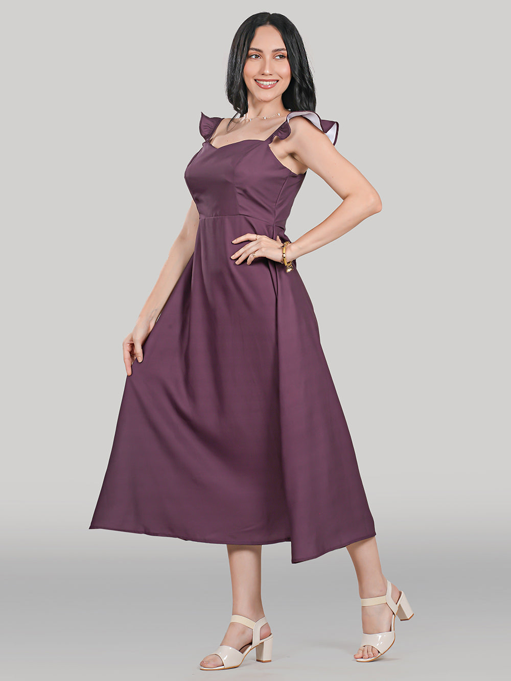 Celeste Dress- Plain- Plum