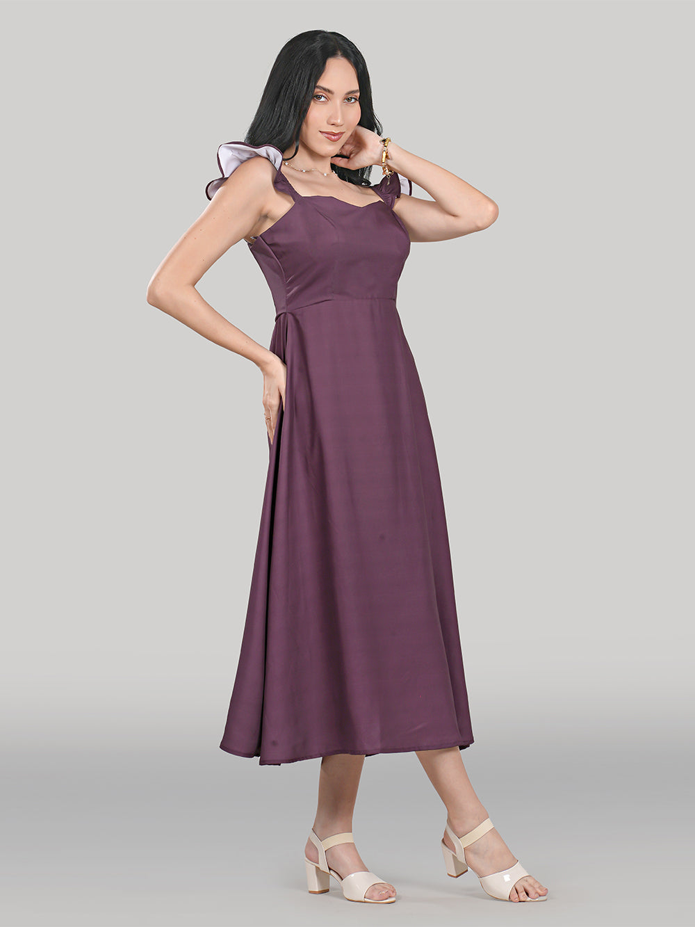 Celeste Dress- Plain- Plum