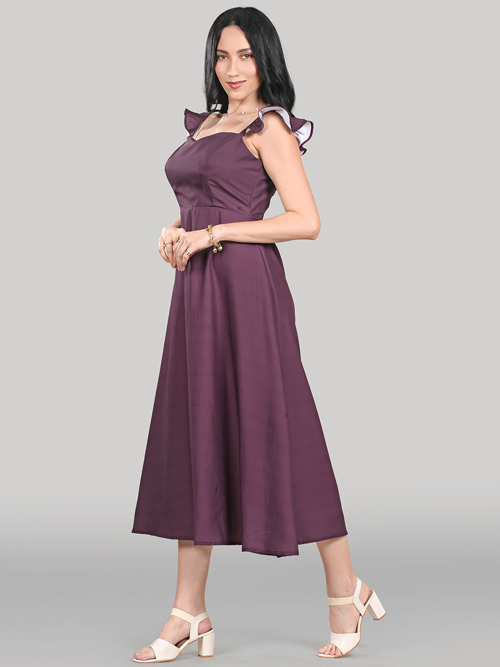 Celeste Dress- Plain- Plum