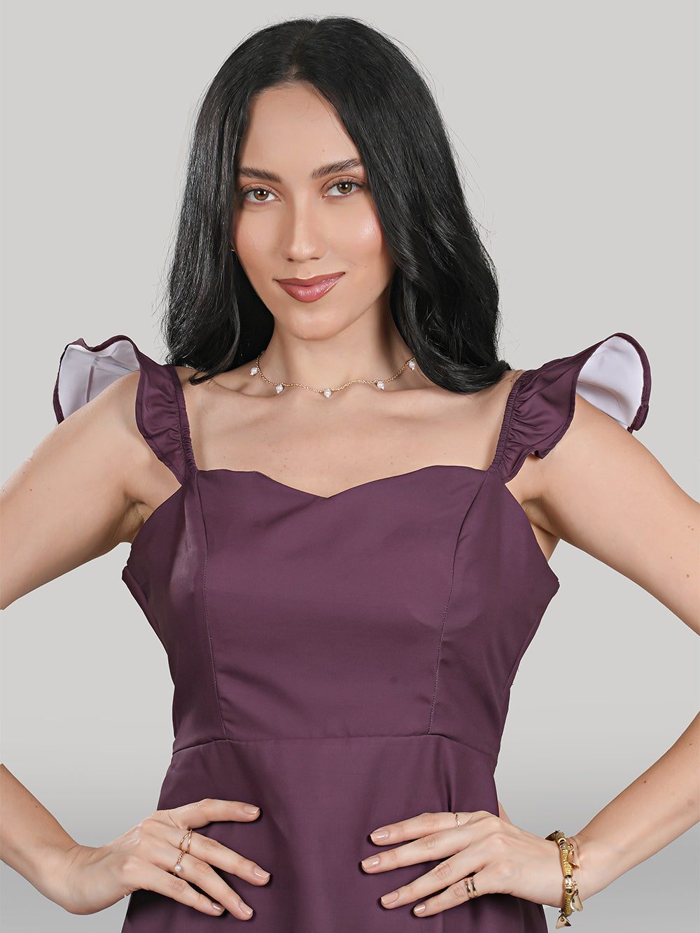 Celeste Dress- Plain- Plum