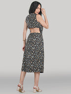Aurelia Midi Dress – Noir Garden