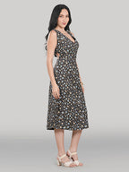 Aurelia Midi Dress – Noir Garden