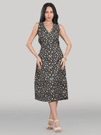 Aurelia Midi Dress – Noir Garden