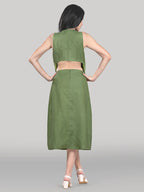 Aurelia Midi Dress – Olive Moss